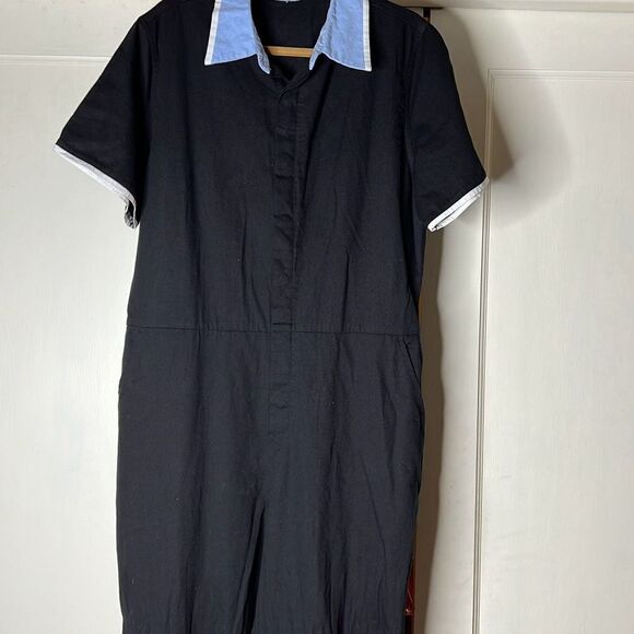 Hot Topic Black Shirt Collared Button Down Jumpsuit Plus Size 2 New Sample Piece - Picture 1 of 6